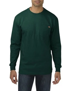NWT!! Dickies Men's Long Sleeve Heavyweight Crew Neck HUNTER GREEN SZ MED - Picture 1 of 3