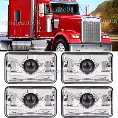 4PCS 4x6'' LED Headlights Fit for Kenworth T800 T400 T600 W900B Classic 120/132 - Image 1 of 4