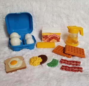 Vintage Fisher Price Frühstücksspaß mit Essen Waffeln Sirup Eier Speck - Bild 1 von 6