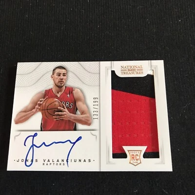2012-13 National Treasures Jonas Valanciunas Patch Auto RC #133/199 Raptors - Image 1 of 2