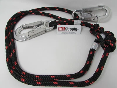 ROPE LOGICS 4-7FT ROPE LANYARD BUCKSTRAP ALUMINUM SNAPS - ARBORIST CLIMBING