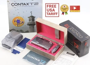 [Unused in Box w/Case+Strap] Contax T2 D Titan Black 35mm Film Camera From JAPAN - Picture 1 of 21