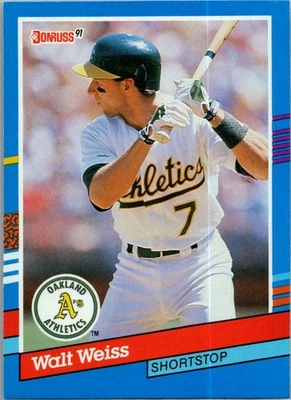 1991 Donruss Walt Weiss #214 Oakland Athletics - Image 1 of 2