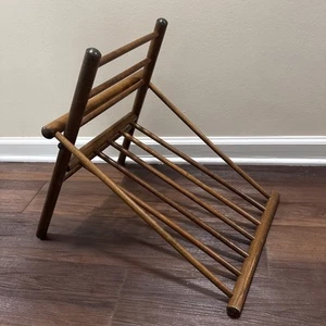 VTG Solid Wood Footstool Gout Leg Elevating Stool Mcm Mid Century - Picture 1 of 20