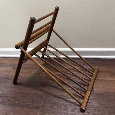 VTG Solid Wood Footstool Gout Leg Elevating Stool Mcm Mid Century - Image 1 of 4