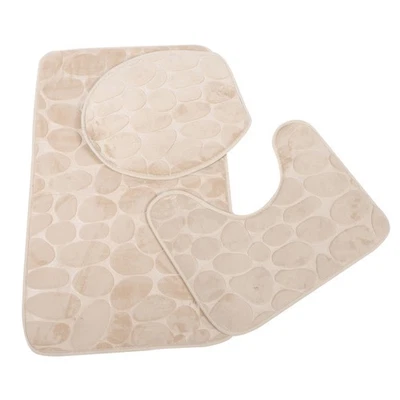  Bad Vorleger Set Badezimmer-Toilettenmatte Badezimmerteppiche Badewannenmatte - Bild 1 von 4