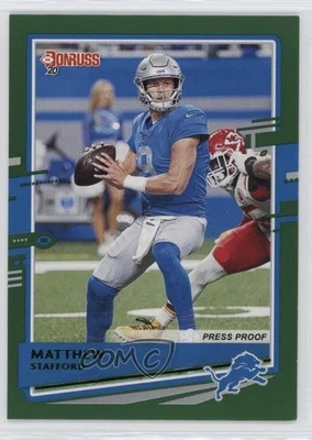 2020 Panini Donruss Press Proof Green Matthew Stafford #96 - Image 1 of 2