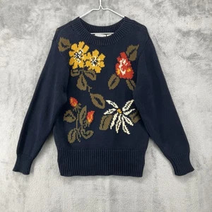 Vintage Liz Claiborne Sweater Womens Small Multicolor Floral Knit Designer - Picture 1 of 13