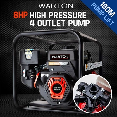 WARTON Petrol Water Pump 8HP Fire Fighting High Pressure Transfer Irrigation 4 - image 1 of 4