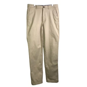 L.L. Bean Chinohose Herren Größe 32 W x 34 L 503737 khaki natürliche Passform flache Vorderseite - Bild 1 von 6