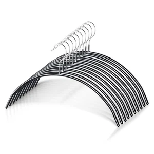Clothes Hangers - 10 Pack, Black - Solid Premium Steel Iron Clothing Hangers ... - Picture 1 of 8