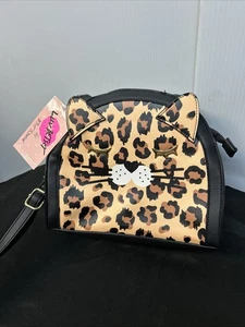 Betsey Johnson Luv Leopard Print Purse/Handbag with Ears Faux Leather New! - Picture 1 of 4