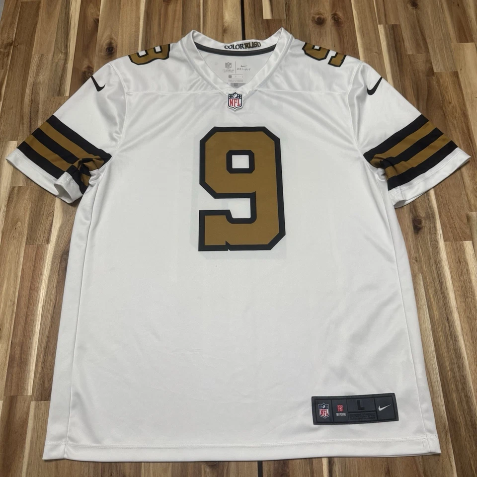 Drew Brees Jersey Mens L White Nike Color Rush New Orleans Saints NFL Football - Image 1 of 4