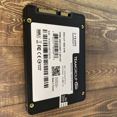 TEAMGROUP AX2 2TB 3D NAND TLC 2.5 Inch SATA III Internal Solid State Drive SSD - Image 1 of 4