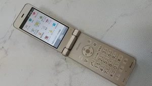 Sharp AQUOS Keitai SH-01J Gold Flip Phone Unlocked SIM Free Used & Tested Japan - Picture 1 of 8