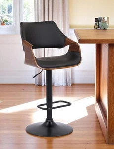 25" Black Iron Swivel Adjustable Height Bar Chair - Picture 1 of 12