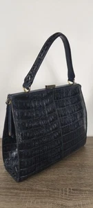 Krokodilledertasche mit Irv -Zeichen Krokodil Leder Tasche Ledertasche Vintage - Bild 1 von 20