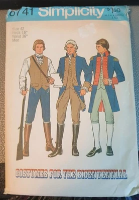 Size 42 Revolutionary War Military Reenactment Costume Simplicity Pattern 6741 - Image 1 of 2