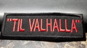 TILL VALHALLA gestickter rot/schwarzer Aufnäher ca. 1,25x3,75" - Bild 1 von 2