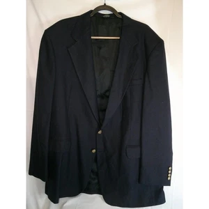 Haggar Mens Navy Blue Blazer Size 46L Long Two Button Sport Coat - Picture 1 of 4