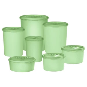 Tupperware 14-Piece Heritage Sheer Canister Collection-Green-NEW - Picture 1 of 5