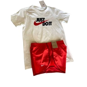  Girls Shorts & Tee/T-Shirt 2pc Set Nike Dri-fit  M  NWT - Picture 1 of 8