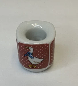 Vintage 1.25" x 1" MINI CANDLE HOLDER West Germany FUNNY DESIGN Country Goose - Picture 1 of 5