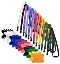 ID Card Badge Holder & ID Soft Neck Lanyard Strap - J-Clip Free P&P