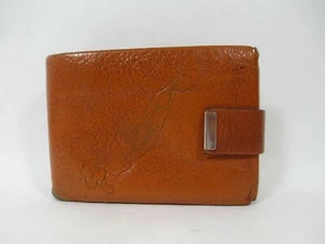Vintage orange hellbraune Leder Steerhide Geldbörse Meeker USA getragen gebraucht abgenutzt - Bild 1 von 12