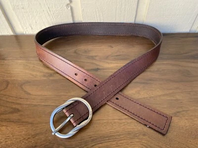 Calvin Klein Jeans women's genuine leather belt size M/32-34. Brown - Image 1 of 4