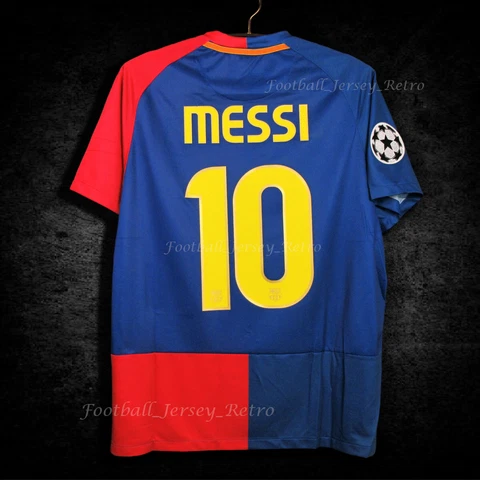 Messi #10 FC Barcelona Retro Soccer Jersey 08/09 Champions League Final M Cover