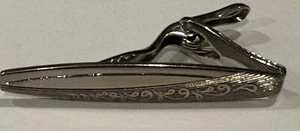 Vintage Silver Tone Mens Tie Clip Bar - Picture 1 of 3