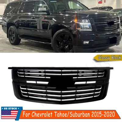 For 2015-2020 Chevrolet Tahoe/Suburban LTZ Front Upper Grille Gloss Black Grill - Imagem 1 de 4