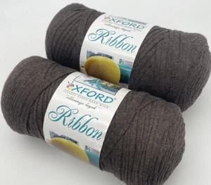 Oxford 100% Cotton Ribbon Yarn - Crochet Macrame Craft - 2x250g Rolls - Brown - Picture 1 of 6