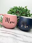 Mr And Mrs Coral And Navy  Hug Mug Set 450ml Cute Couple Present