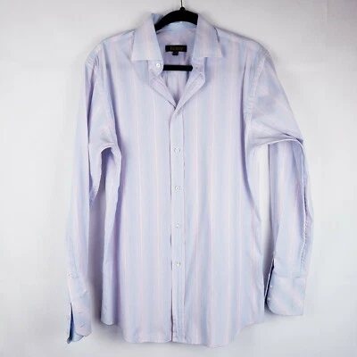 Camisa con botones Roar para hombre talla mediana manga larga rosa azul Foto 1 de 4