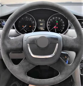 Cubierta de volante Alcantara envoltura de rueda de cuero real para ŠKODA SUPERB YETI A - Imagen 1 de 12