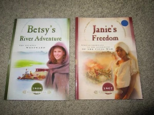 2 Sisters In Time PB Books Betsy's River Adventures & Janie's Freedom - Foto 1 di 2