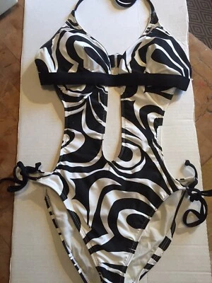 RAMPAGE NWT HALTER SWIMSUIT BLACK SIZE LARGE - Image 1 of 4