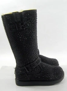 New BLACK Urban Glitter Rhinestone Knee Toddler cute Boot GIRL Size 9 C - Picture 1 of 5