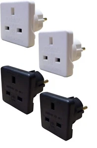 Pack de 2 Enchufes Adaptador de Viaje Euro Reino Unido a Europa Enchufe Francia España - Imagen 1 de 5