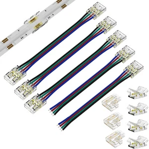 4-PIN Extension Connector Wire Cable Cord For 10mm RGB LED Strip Lights - Picture 1 of 9