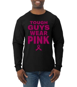 Hombres duros usan camisa rosa angustiada manga larga - Imagen 1 de 8