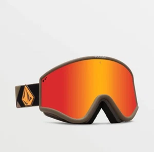 Volcom Yae Erwachsene BRANDNEU Schneebrille Militär Gold/Rot Chrom - Bild 1 von 1