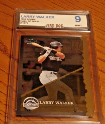 LARRY WALKER Insert****1995 SCORE---HALL of GOLD----MINT 9****Mad DOG - Image 1 of 2