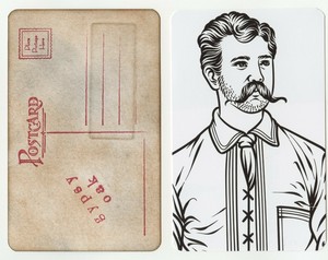 #0196 JIM O'ROURKE Handmade Gypsy Oak ARCADE Postcard RARE