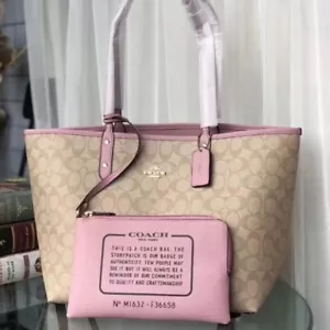 Coach Borsa da Città Reversibile F36658 Con Pochette Firmata Borsa Donna Outlet - Foto 1 di 7