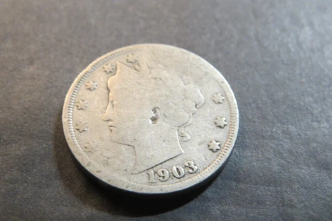 1903 Liberty V Nickel -Free Shipping - Actual Coin pictured -K3 Cover