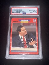 Chris Berman Signed 1989 Pro Set Rookie Card PSA Slabbed COA ESPN Announcer