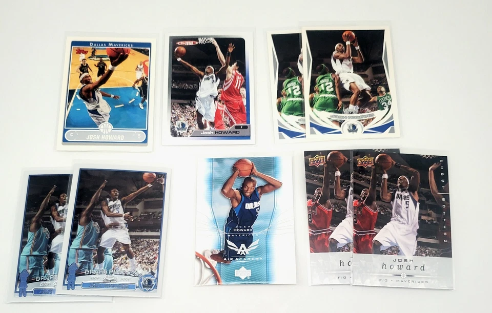 Josh Howard 9 Card Lot Upper Deck Air Academy, Topps Chrome, UD First Edition - Image 1 of 1
